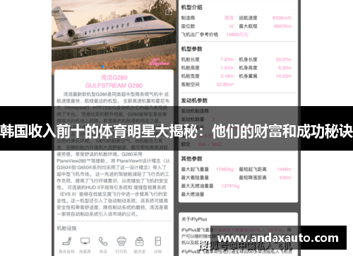 韩国收入前十的体育明星大揭秘：他们的财富和成功秘诀